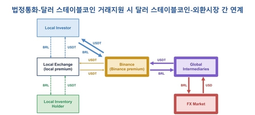 달러 스테이블코인-외환시장 간 연계도(브라질 헤알화 사례)