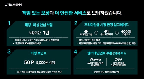 티빙이 공개한 고객 보상 패키지