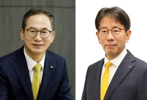 KB금융지주 양종희 회장과 이재근 차기 회장 후보자 