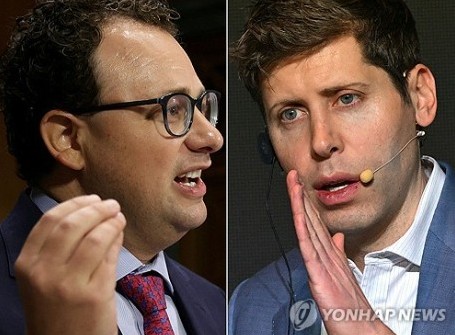 앤트로픽의 다리오 아모데이(왼쪽) CEO와 오픈AI의 샘 올트먼 CEO