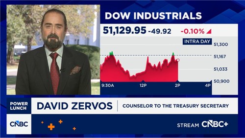 CNBC 방송에 출연한 데이비드 제르보스 자문관