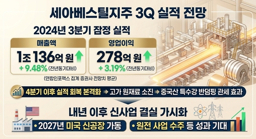 세아베스틸지주 3분기 실적 전망