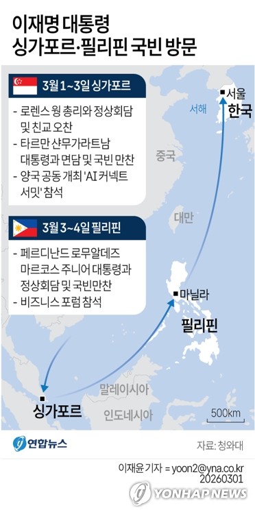 李대통령, 싱가포르 일정 마치고 필리핀行…오후 정상회담_정지서