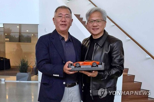 정의선 현대차그룹 회장과 젠슨 황 엔비디아 CEO 회동