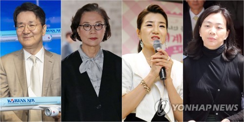 조원태 회장과 이명희 고문, 조현민 사장, 조승연 전 사장.