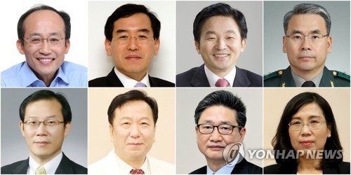 (윗줄 왼쪽부터) 경제부총리에 추경호 의원, 산업통상자원부 장관에 이창양 카이스트 교수, 국토교통부 장관에 원희룡 인수위 기획위원장, 국방부 장관에 이종섭 전 합참 차장, 과학기술정보통신부 장관에 이종호 서울대 반도체연구소장, 보건복지부 장관에 정호영 전 경북대병원장, 문화체육관광부 장관에 박보균 전 중앙일보 부사장, 여성가족부 장관에 김현숙 전 의원 등