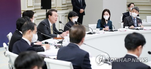 (서울=연합뉴스) 안정원 기자 = 윤석열 대통령이 5일 청와대 영빈관에서 열린 교육부-문화체육관광부 업무보고에서 발언하고 있다. 2023.1.5 [대통령실통신사진기자단] jeong@yna.co.kr
