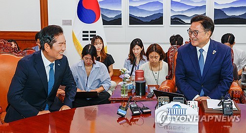 우원식 만난 정청래 "민주당 추진 법안 골든타임 놓치지 않게 협조해달라"_온다예
