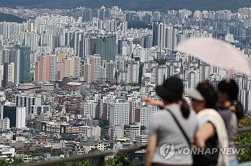 남산에서 바라본 서울 시내 모습