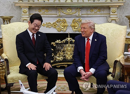 화기애애한 한미 정상회담