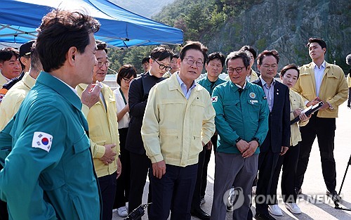 '가뭄 피해' 강릉 찾은 李대통령, 재난사태 선포 지시_온다예