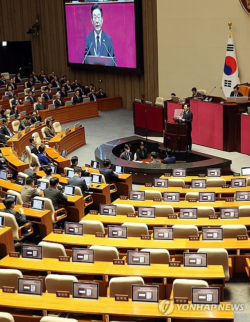 시정연설 하는 이재명 대통령...국힘은 보이콧