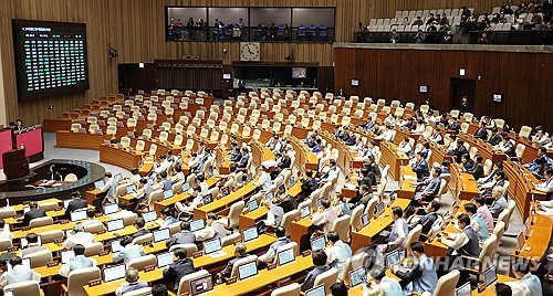국민의힘 보이콧 속 범여권 의원들만 참석한 본회의