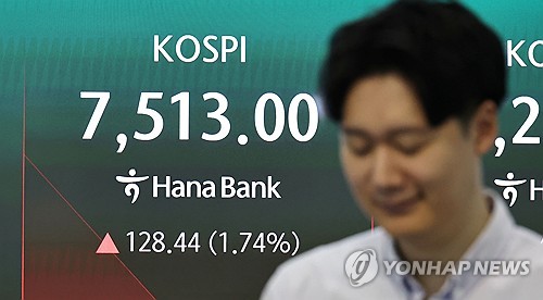 코스피, 미국발 반도체 랠리에 장중 7,500선 돌파…연일 최고치 경신_전병훈