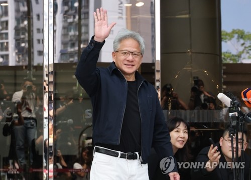 김포공항 통해 입국하는 엔비디아 젠슨 황 CEO