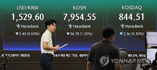 중구 하나은행 본점 딜링룸 모습