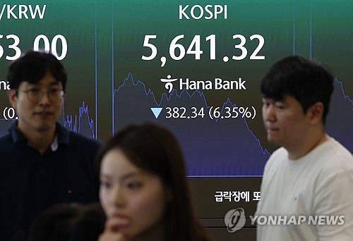코스피, 장중 6천선 아래로