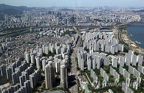 서울 송파 강남 서초 일대 아파트 단지 모습