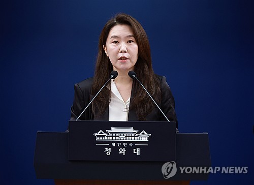 브리핑 하는 강유정 수석대변인