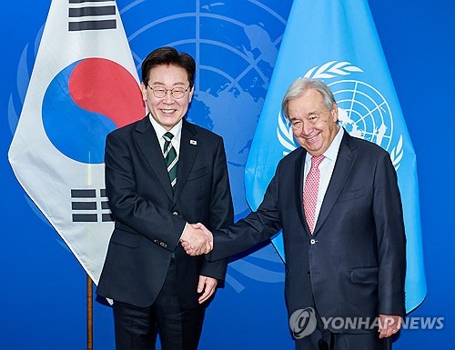 이재명 대통령, 유엔 사무총장 접견