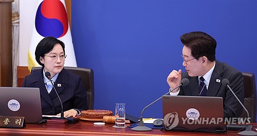 이재명 대통령과 한성숙 국무총리