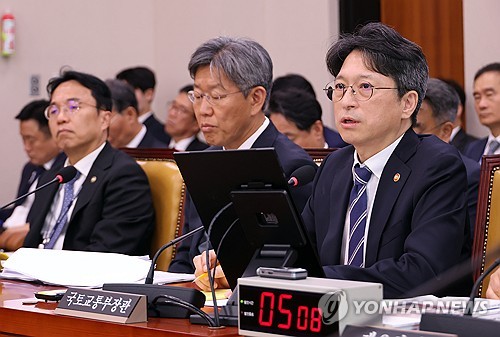 국감 답변하는 홍지선 국토교통부 장관