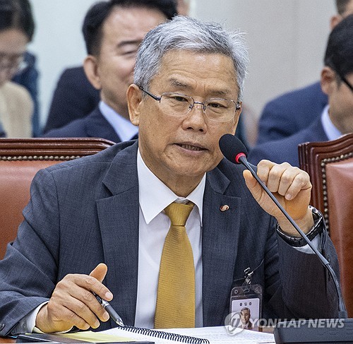 의원 질의에 답하는 김동철 한국전력 사장