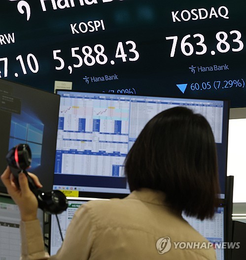 코스피, 장중 5,500대