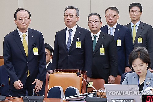 증인으로 국감 나온 5대 은행장