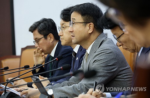 국감 대책 회의에서 발언하는 한병도 원내대표