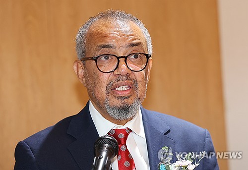 축사하는 세계보건기구(WHO) 사무총장