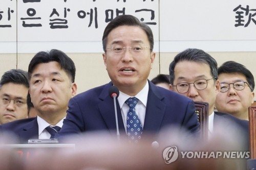 질의에 답하는 이정현 검찰총장 직무대행